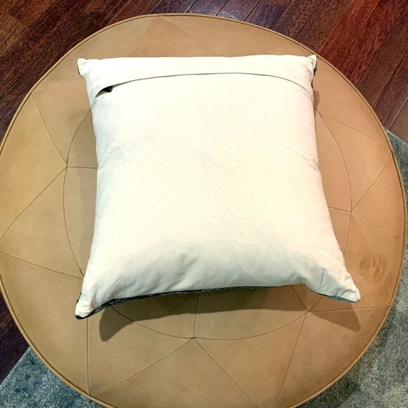 LOLOI 22" Gray & Brown Pony Hair Leather Throw Pillow with Feather Insert NEW - Picture 3 of 7